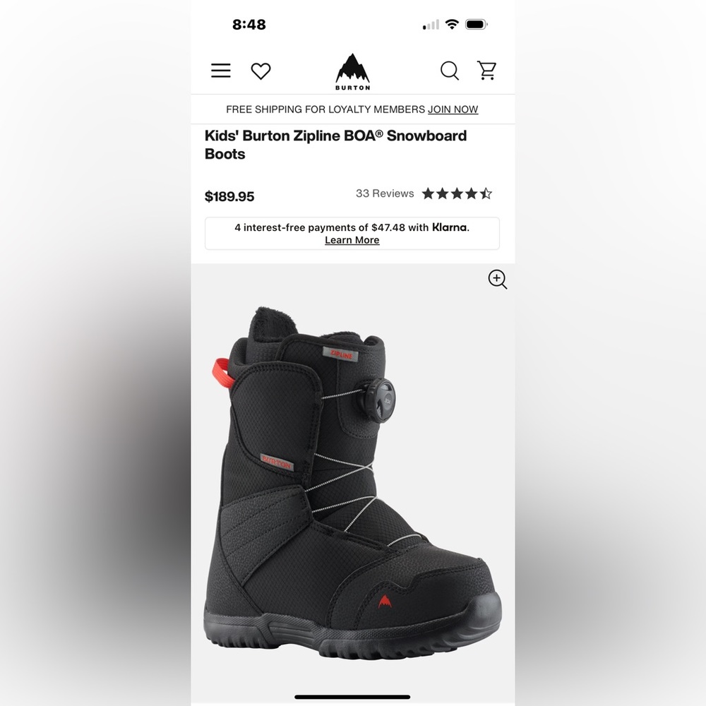 Kids' Burton Zipline BOA® Snowboard Boots